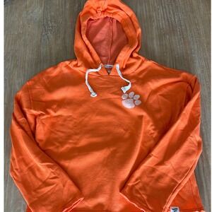 Fanatics Orange Clemson Tigers Paw‎ Print Cropped Hoodie Womens M